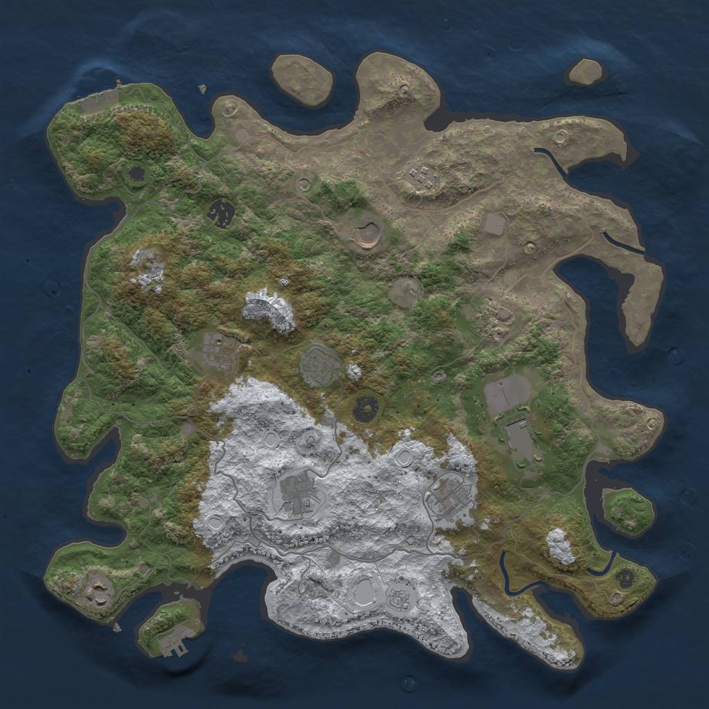 Rust Map: Procedural Map, Size: 4000, Seed: 20220717, 19 Monuments
