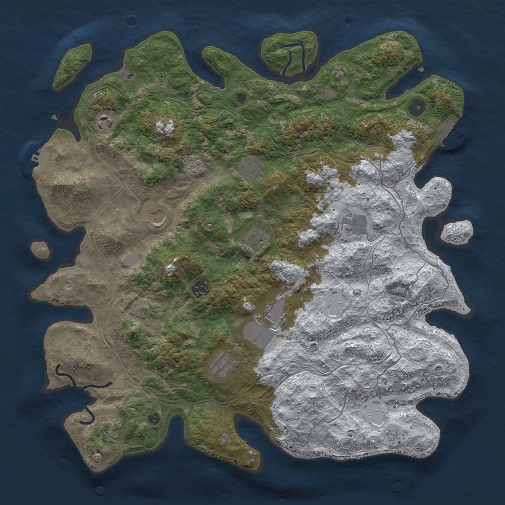 Rust Map: Procedural Map, Size: 4500, Seed: 1872331018, 19 Monuments