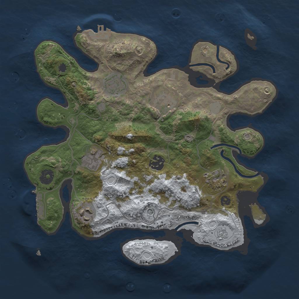 Rust Map: Procedural Map, Size: 3000, Seed: 28146, 15 Monuments
