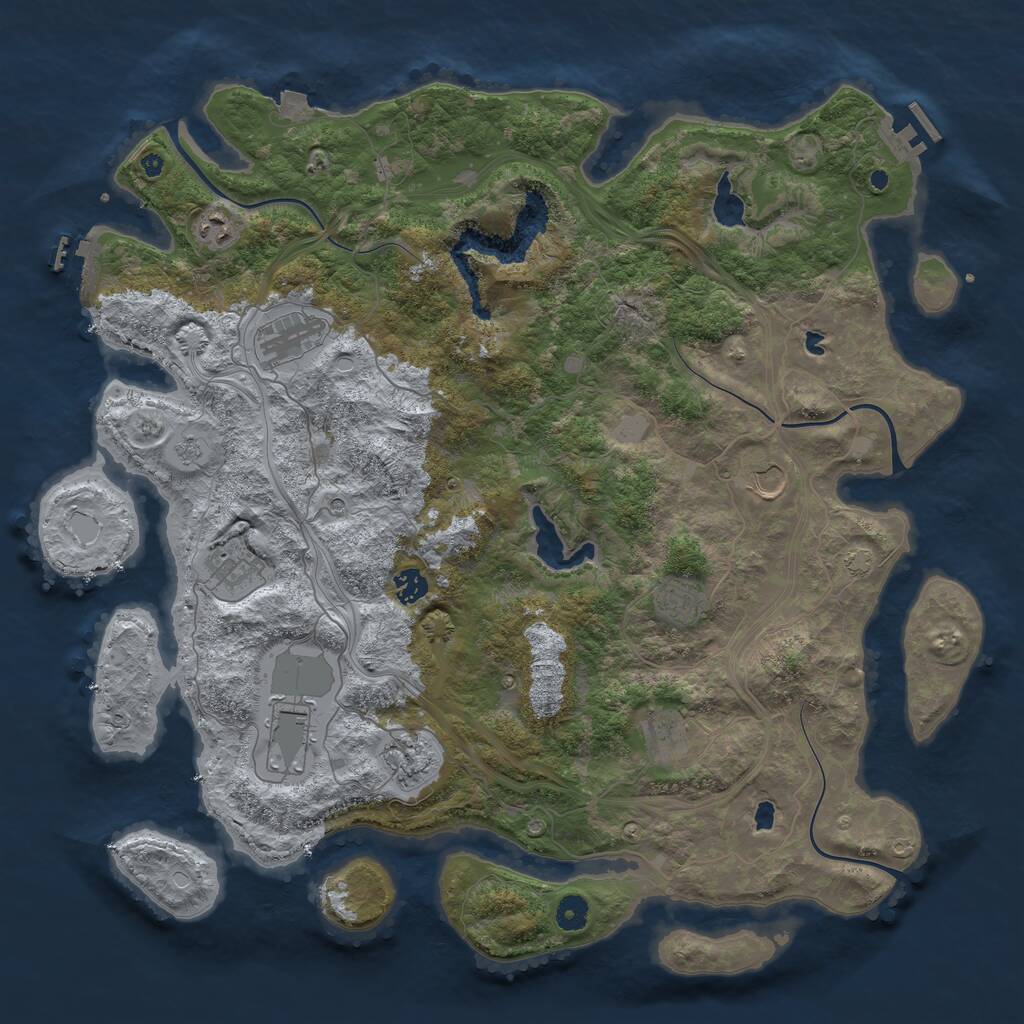 Rust Map: Procedural Map, Size: 4500, Seed: 773901727, 15 Monuments