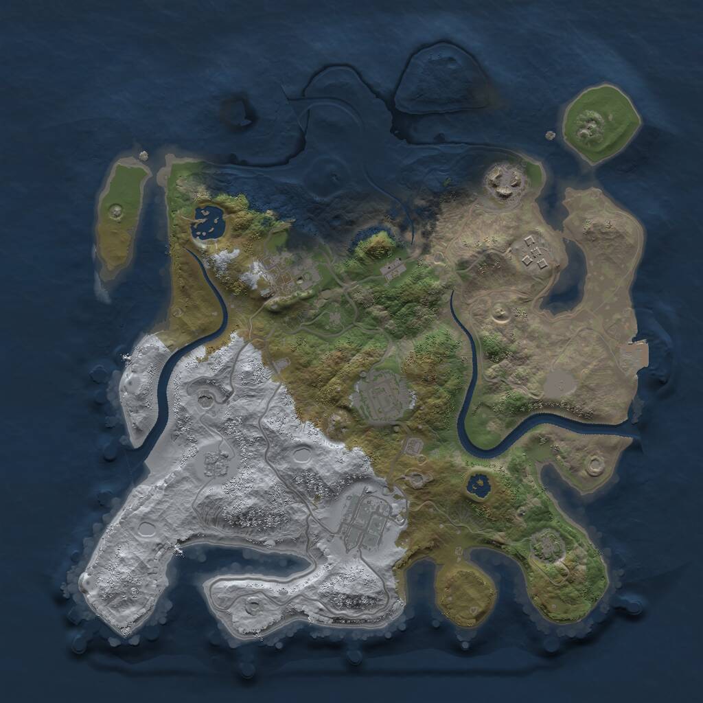Rust Map: Procedural Map, Size: 3000, Seed: 7803269, 10 Monuments