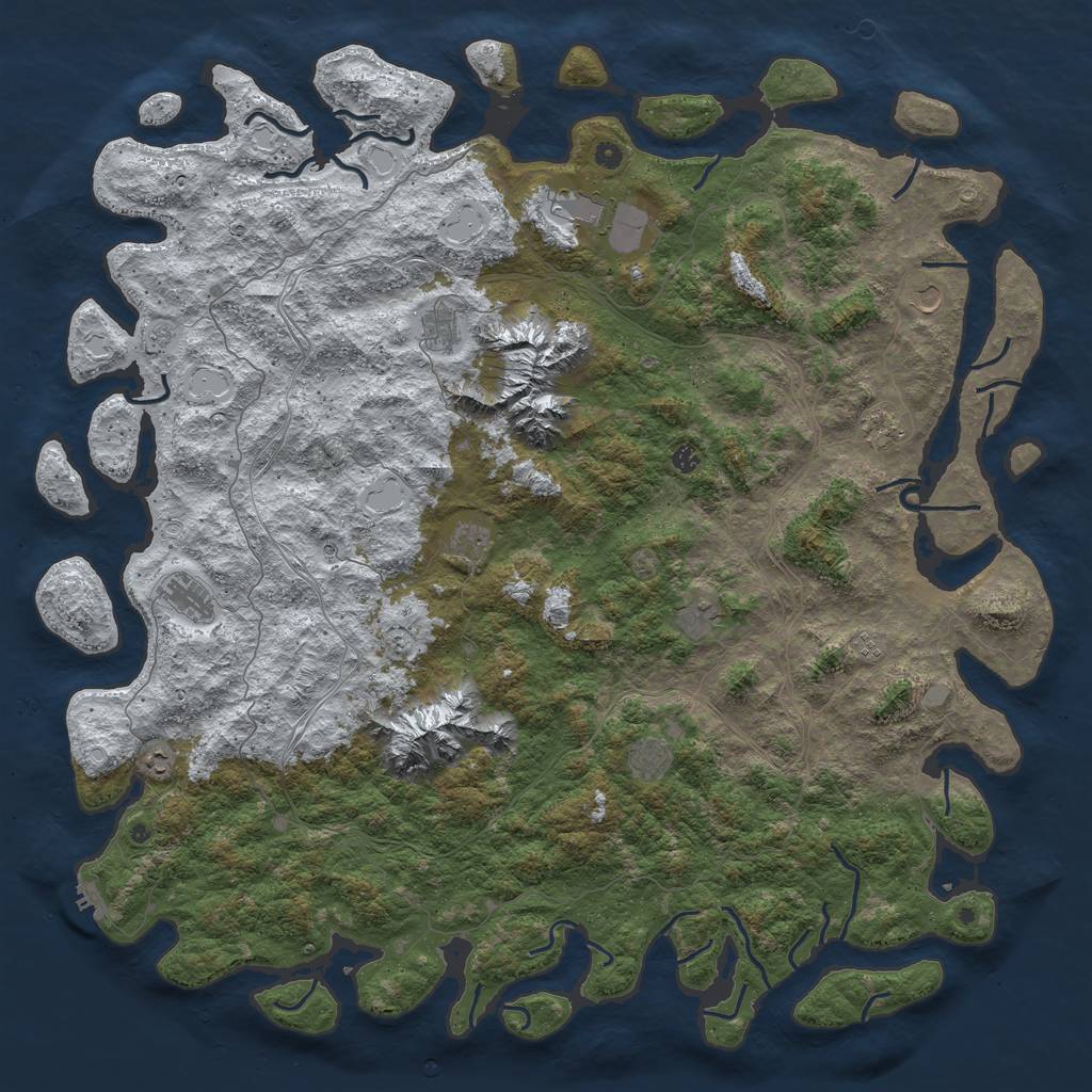 Rust Map: Procedural Map, Size: 6000, Seed: 69586306, 19 Monuments