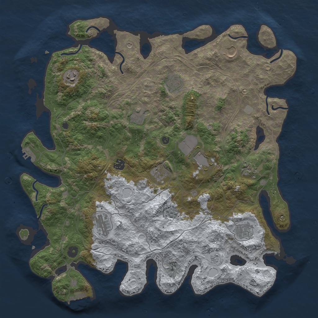 Rust Map: Procedural Map, Size: 4250, Seed: 1715886056, 20 Monuments