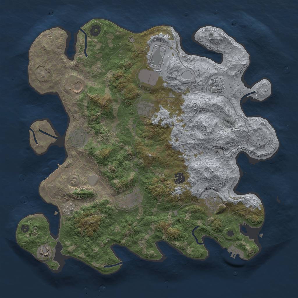 Rust Map: Procedural Map, Size: 3900, Seed: 1146627217, 19 Monuments