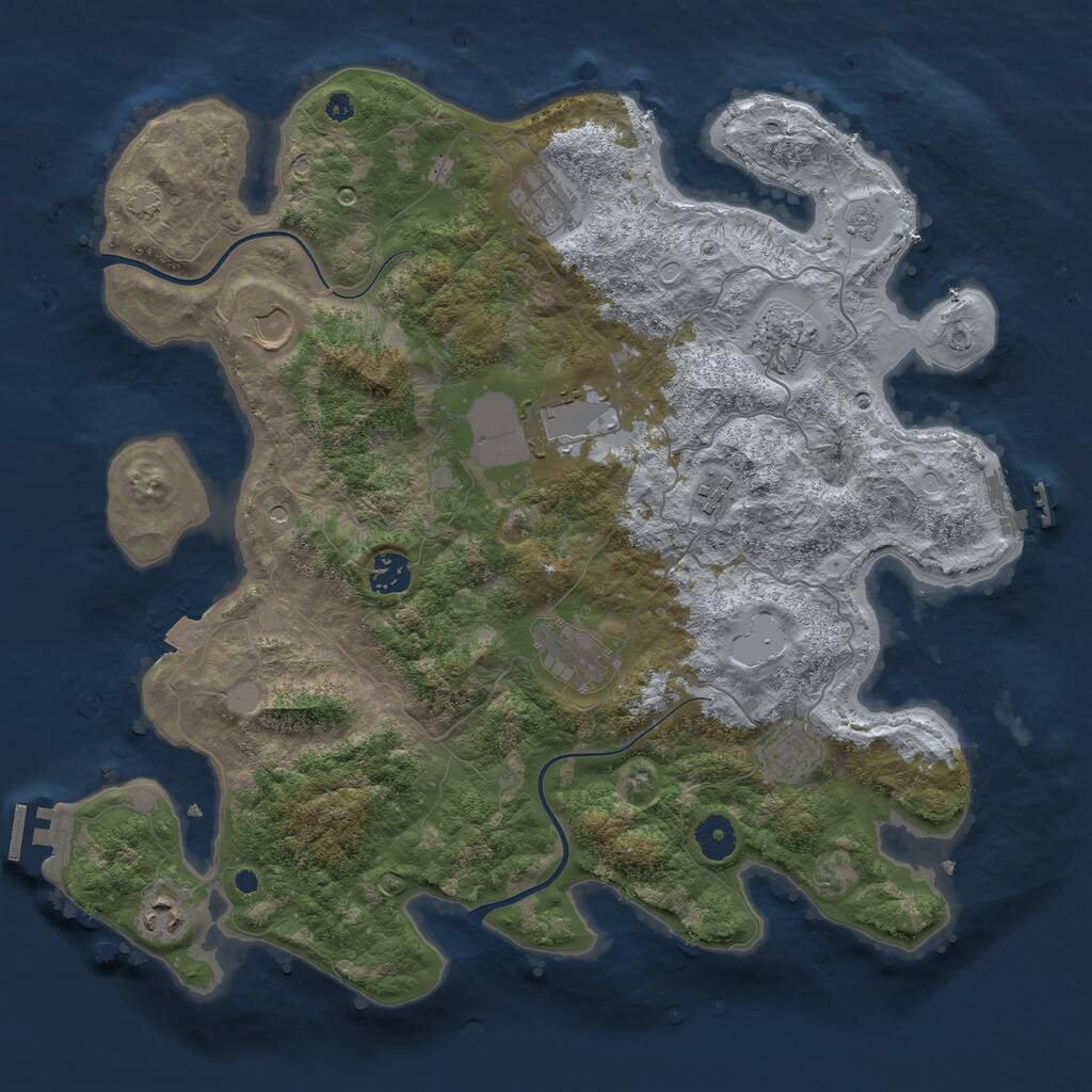Rust Map: Procedural Map, Size: 3900, Seed: 1146627217, 15 Monuments