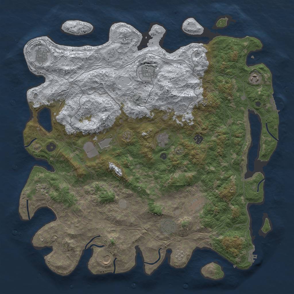 Rust Map: Procedural Map, Size: 4800, Seed: 191044247, 20 Monuments
