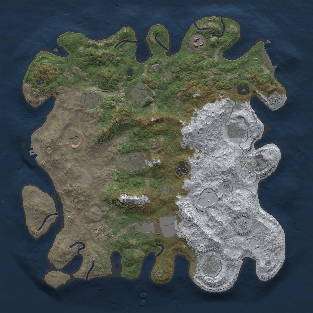 Rust Map: Procedural Map, Size: 3850, Seed: 1730269664, 20 Monuments