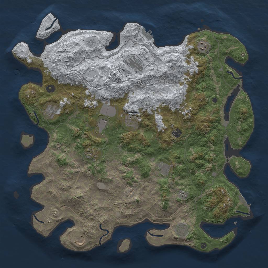 Rust Map: Procedural Map, Size: 4500, Seed: 4534567, 20 Monuments