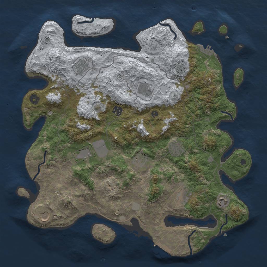 Rust Map: Procedural Map, Size: 4000, Seed: 1523109880, 19 Monuments