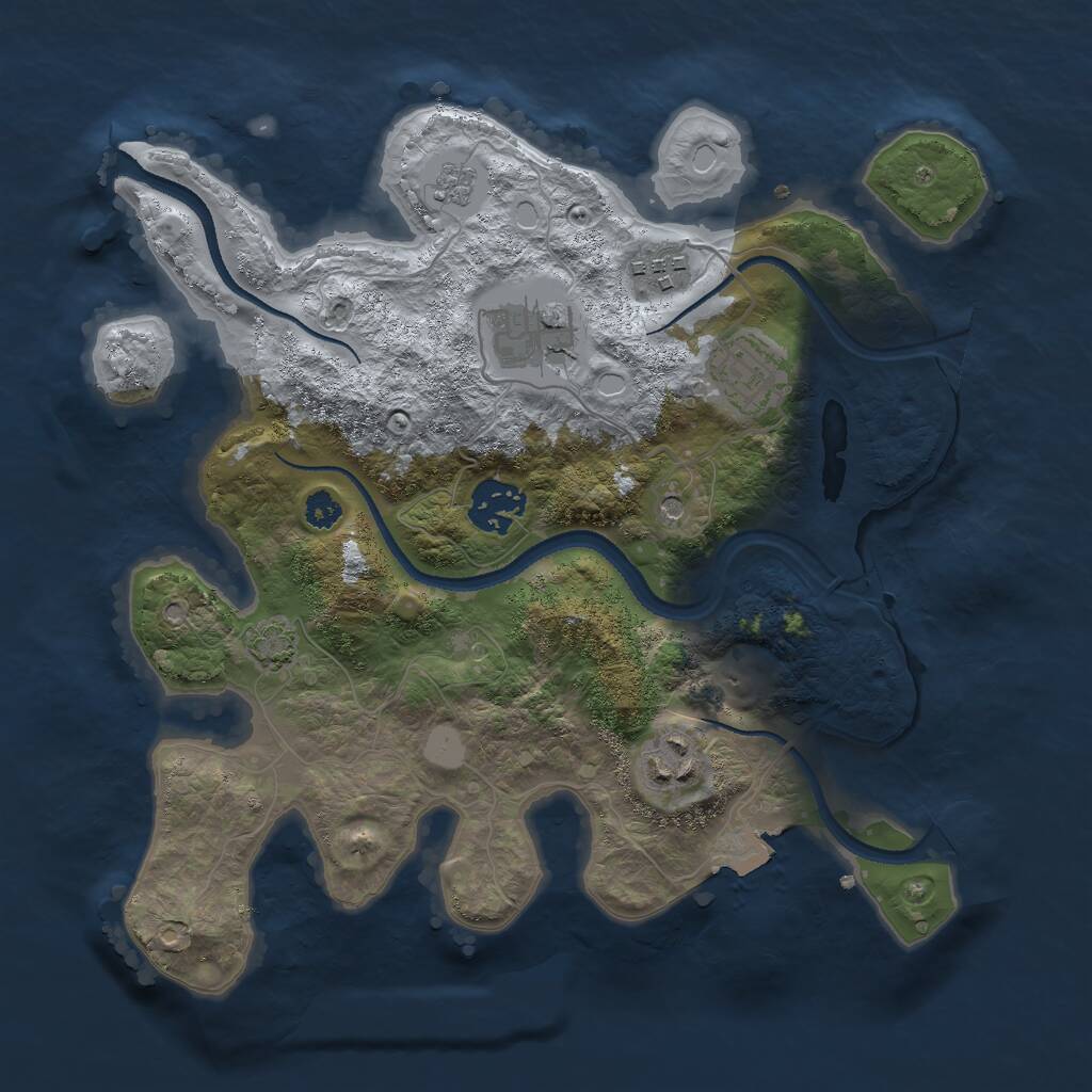 Rust Map: Procedural Map, Size: 3000, Seed: 29039822, 9 Monuments