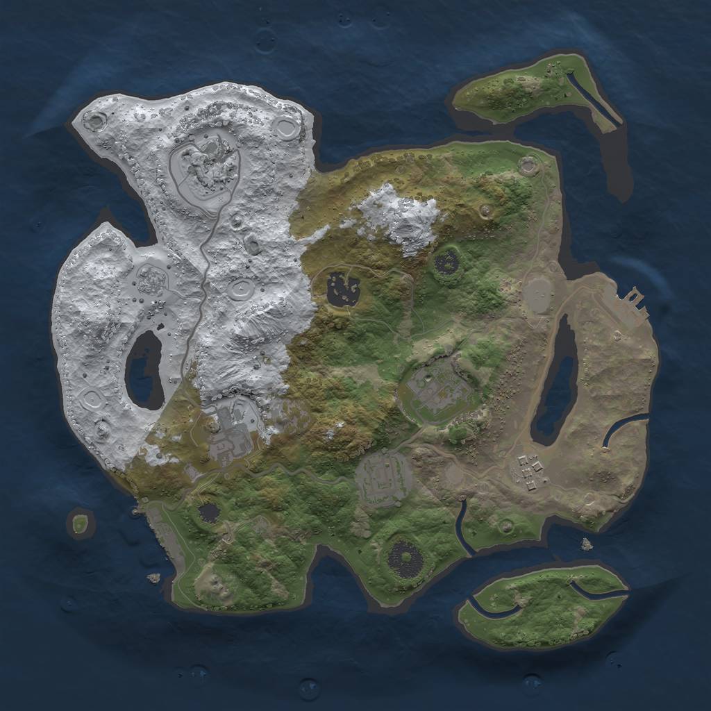 Rust Map: Procedural Map, Size: 3000, Seed: 533, 14 Monuments