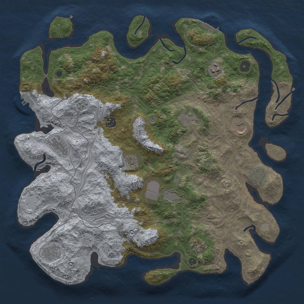 Rust Map: Procedural Map, Size: 4250, Seed: 1546526066, 20 Monuments