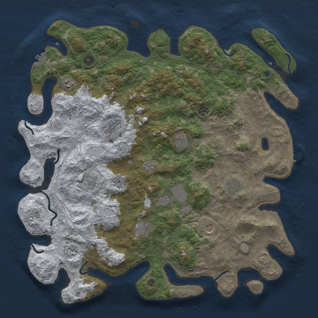 Rust Map: Procedural Map, Size: 4701, Seed: 737525077, 20 Monuments