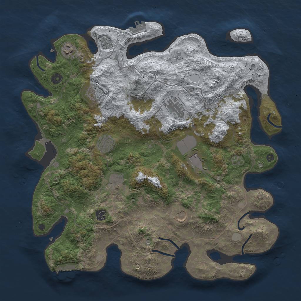 Rust Map: Procedural Map, Size: 4000, Seed: 325018, 18 Monuments