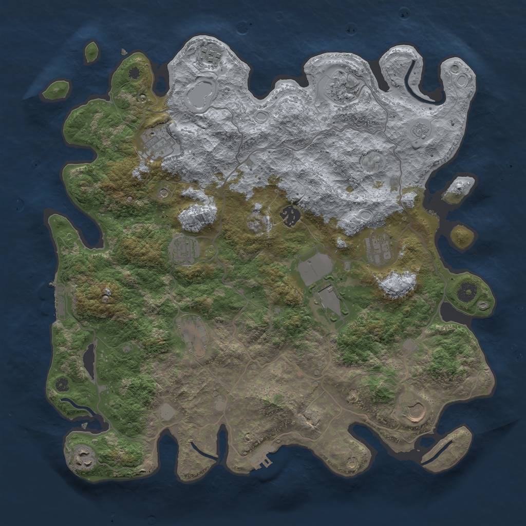 Rust Map: Procedural Map, Size: 4000, Seed: 1065940764, 19 Monuments