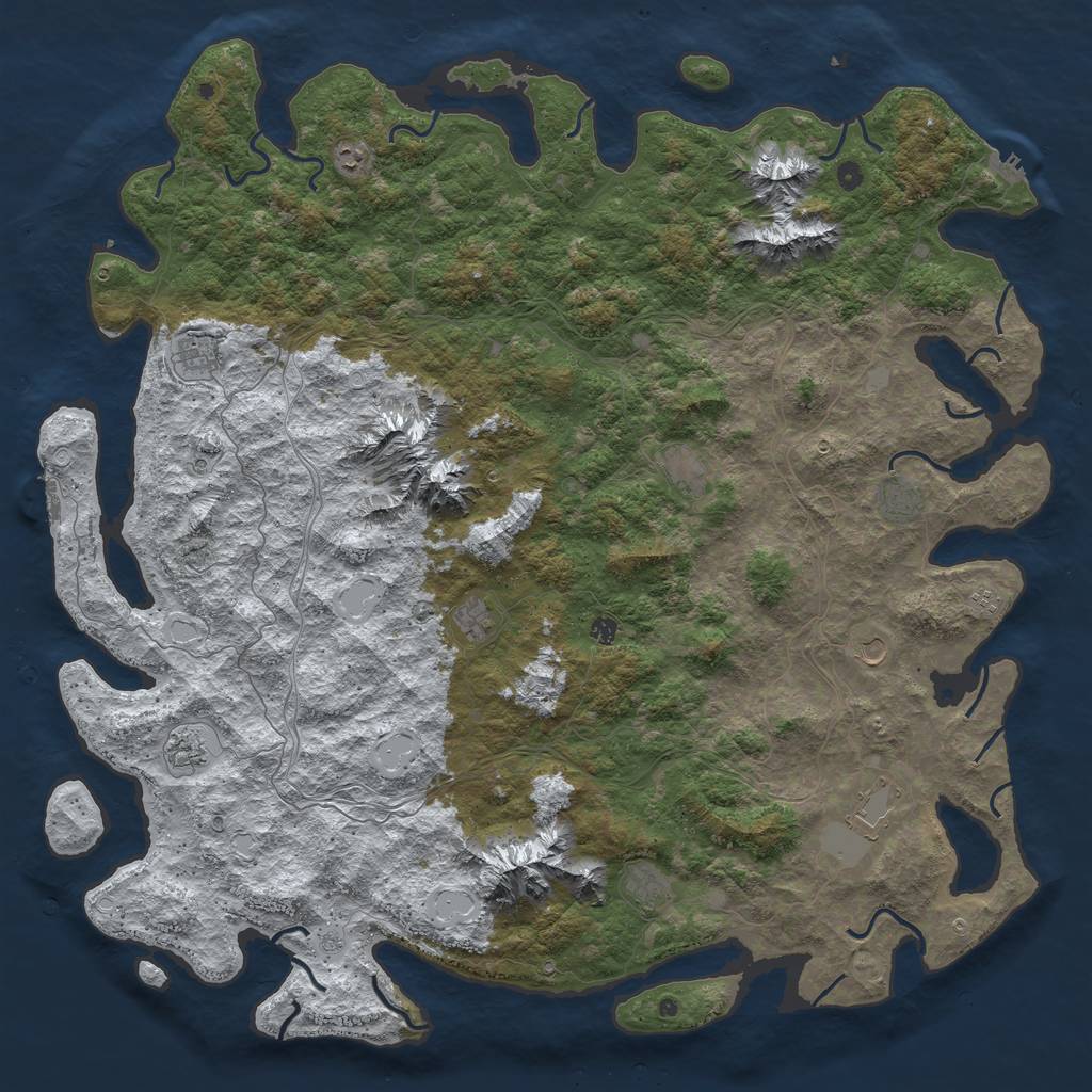 Rust Map: Procedural Map, Size: 6000, Seed: 4630759, 20 Monuments