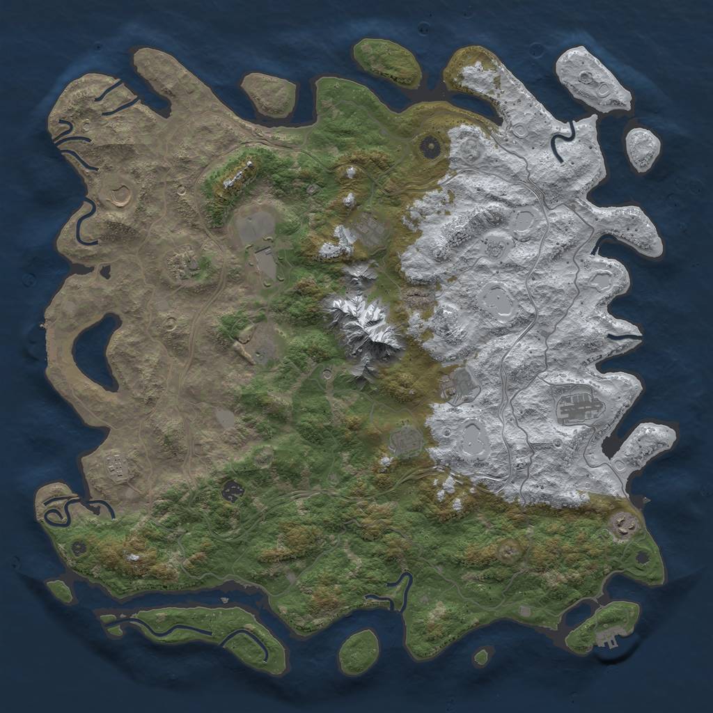 Rust Map: Procedural Map, Size: 5000, Seed: 517289, 20 Monuments