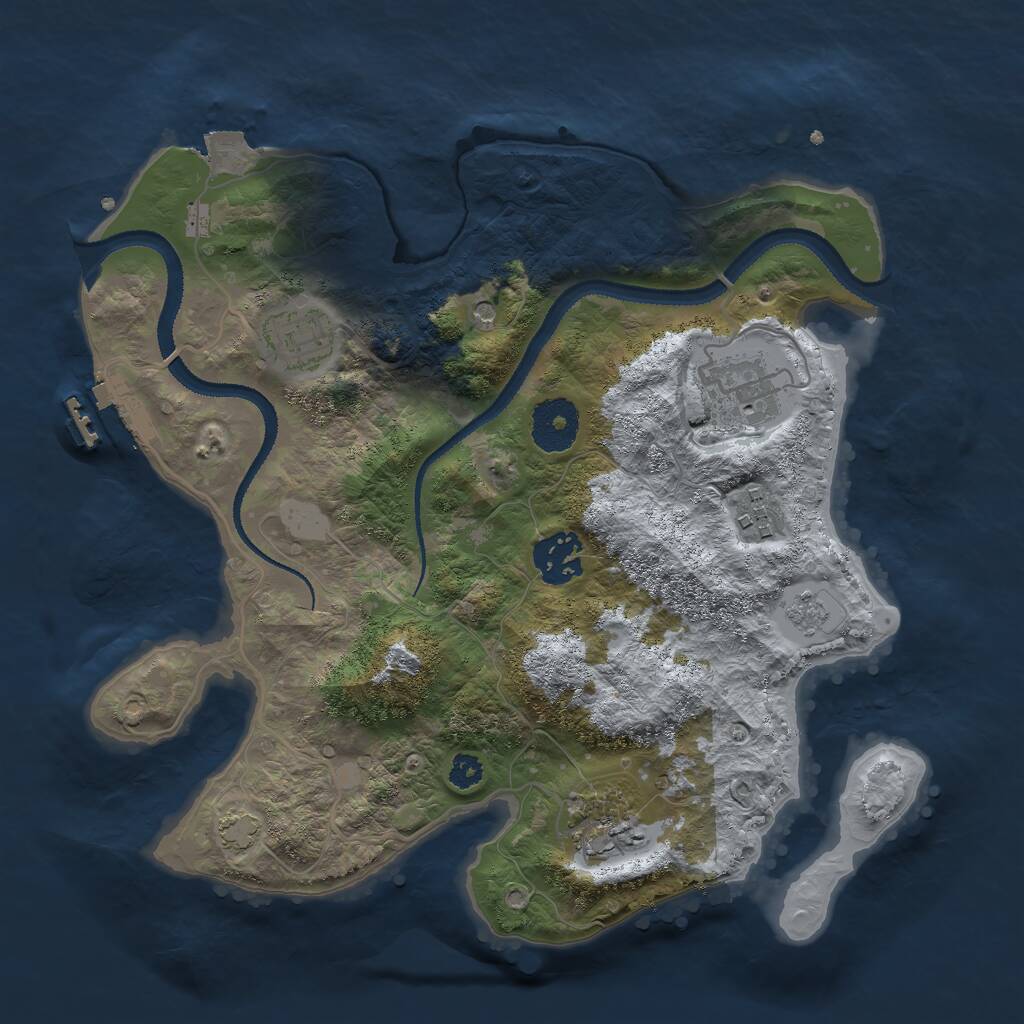 Rust Map: Procedural Map, Size: 3000, Seed: 5471, 10 Monuments