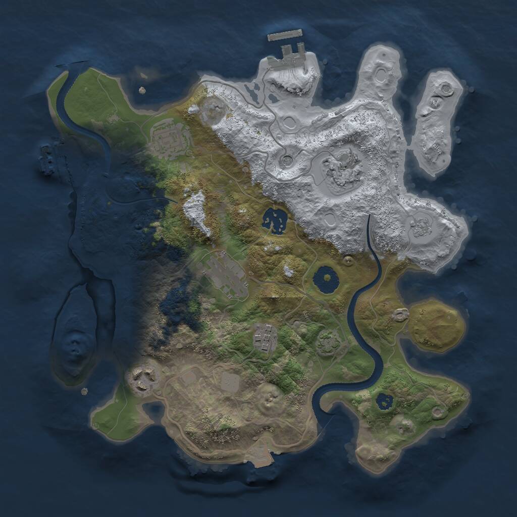 Rust Map: Procedural Map, Size: 3000, Seed: 3096548, 12 Monuments