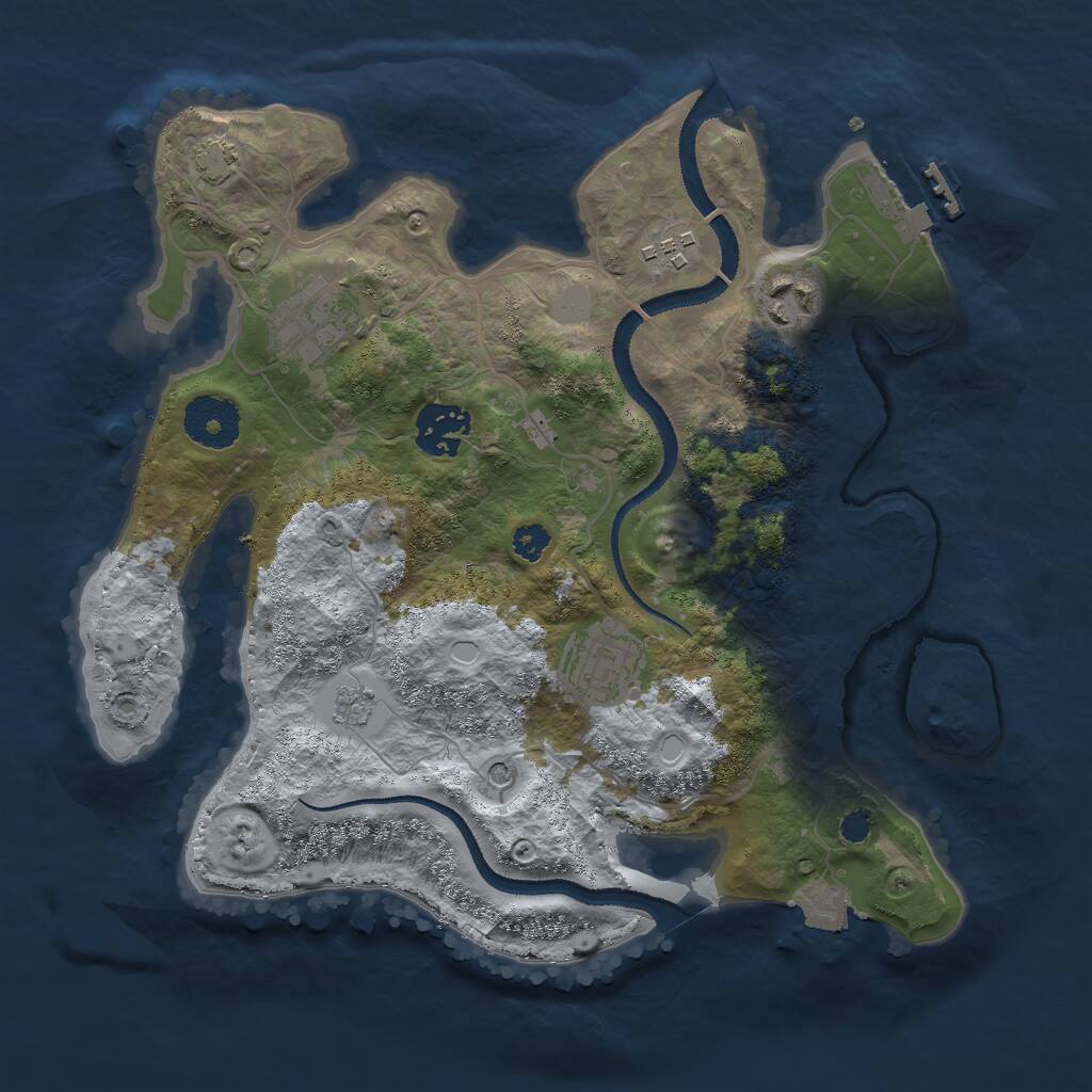 Rust Map: Procedural Map, Size: 3000, Seed: 12754, 10 Monuments