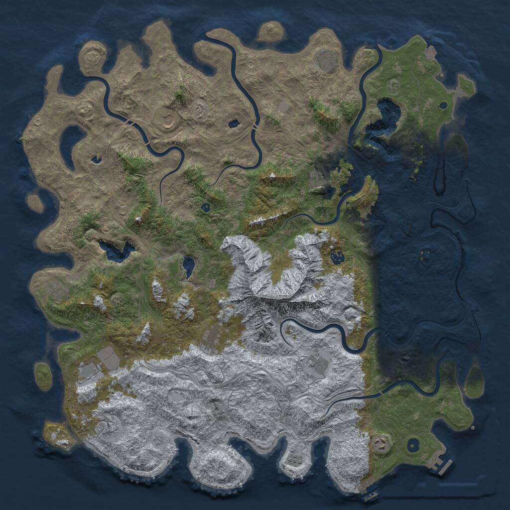 Rust Map: Procedural Map, Size: 5600, Seed: 730582632, 17 Monuments