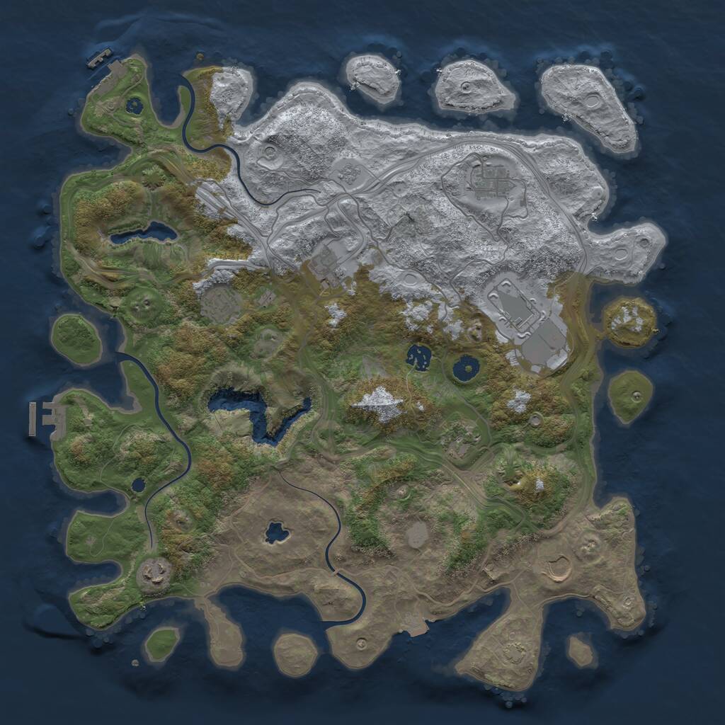 Rust Map: Procedural Map, Size: 4250, Seed: 1234567554, 14 Monuments