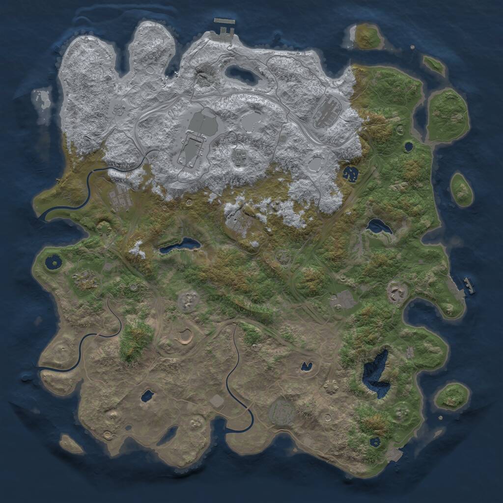 Rust Map: Procedural Map, Size: 4800, Seed: 1100388219, 17 Monuments