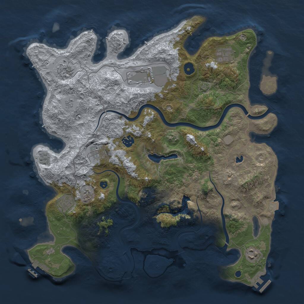 Rust Map: Procedural Map, Size: 4000, Seed: 774759, 14 Monuments