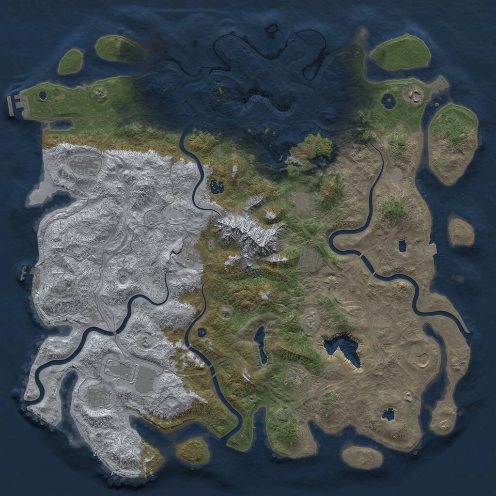 Rust Map: Procedural Map, Size: 5120, Seed: 84409, 17 Monuments