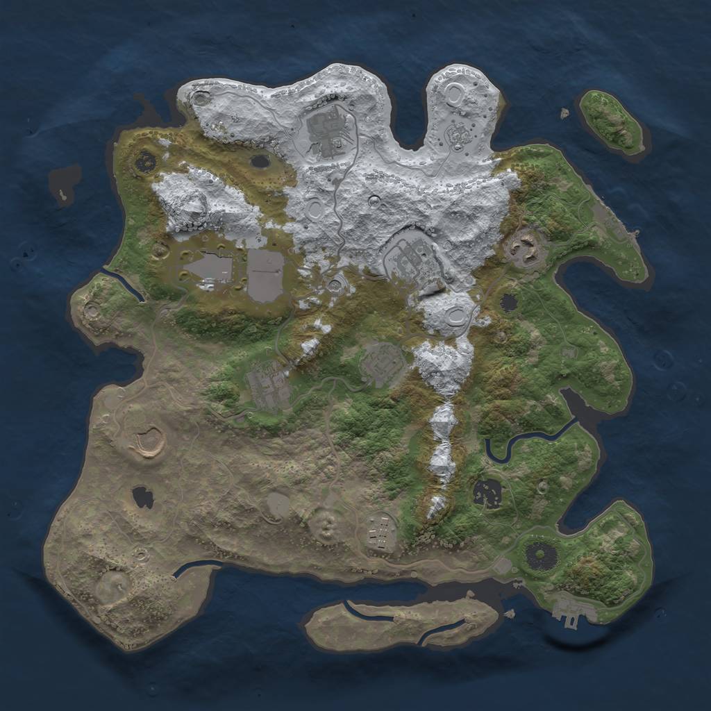 Rust Map: Procedural Map, Size: 3500, Seed: 51175478, 18 Monuments