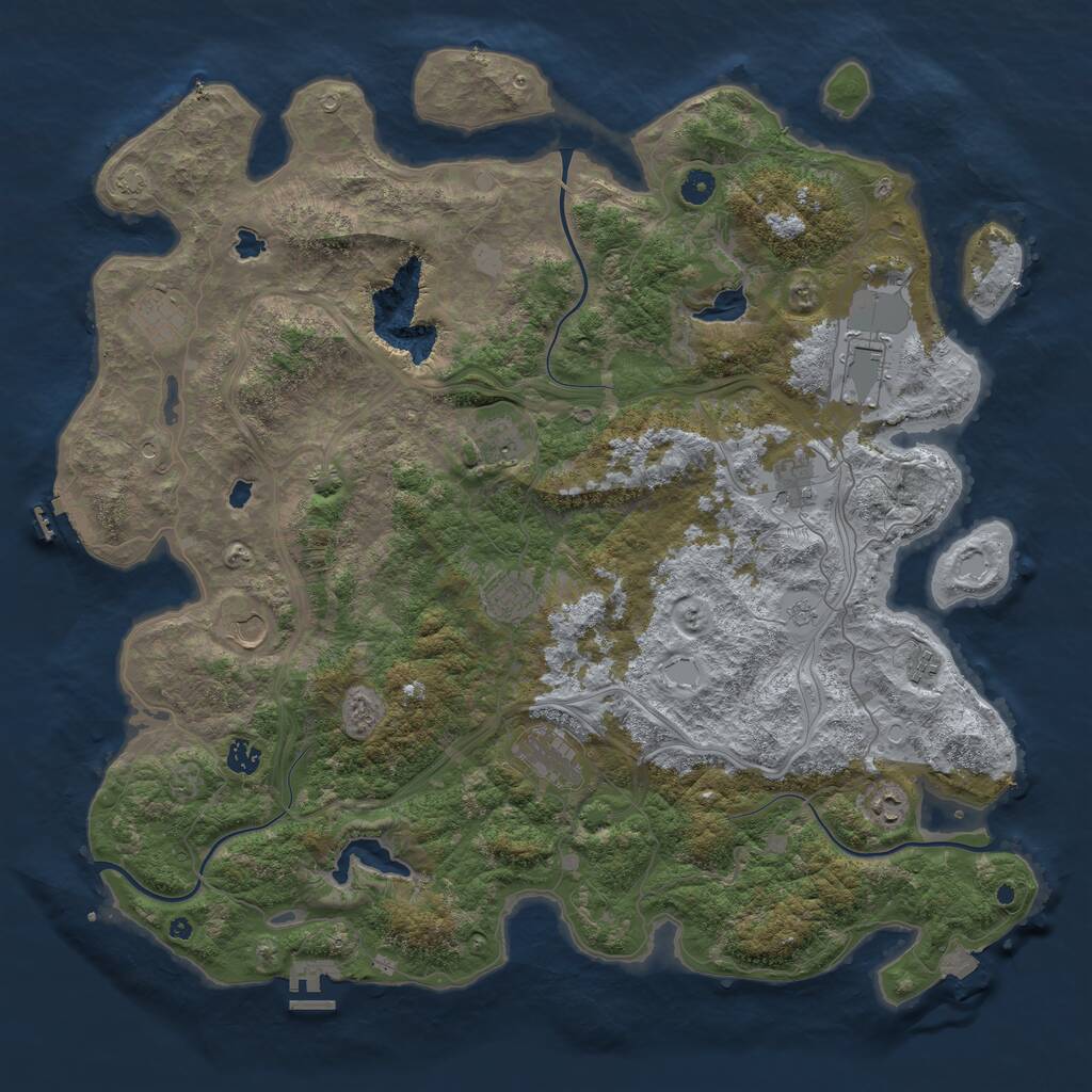 Rust Map: Procedural Map, Size: 4800, Seed: 684077180, 16 Monuments