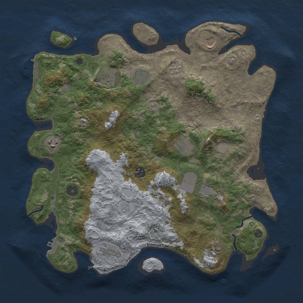 Rust Map: Procedural Map, Size: 4000, Seed: 1732658886, 17 Monuments