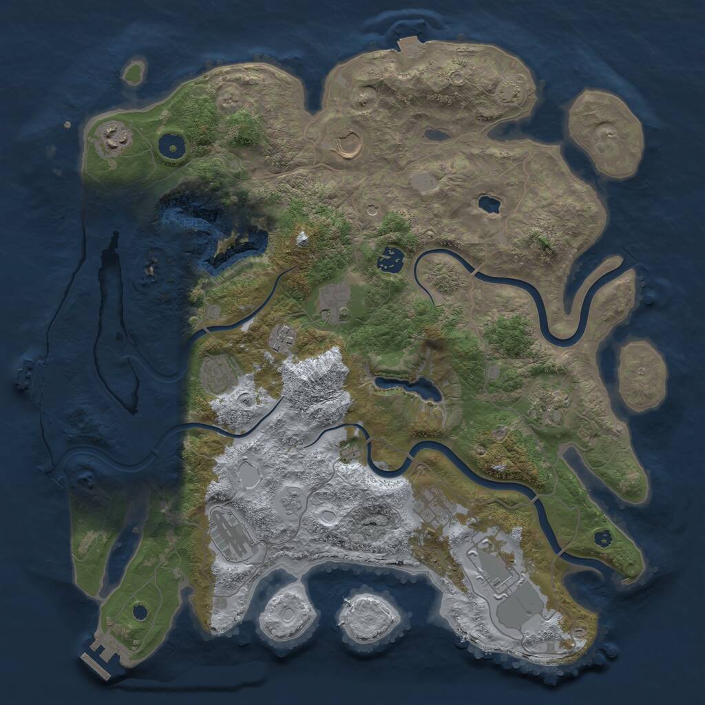 Rust Map: Procedural Map, Size: 4000, Seed: 1568156139, 16 Monuments