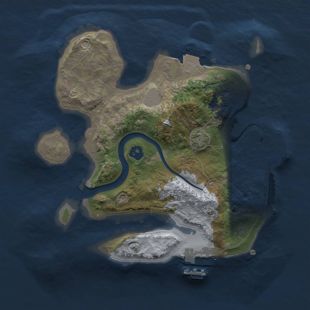 Rust Map: Procedural Map, Size: 2200, Seed: 1114, 4 Monuments