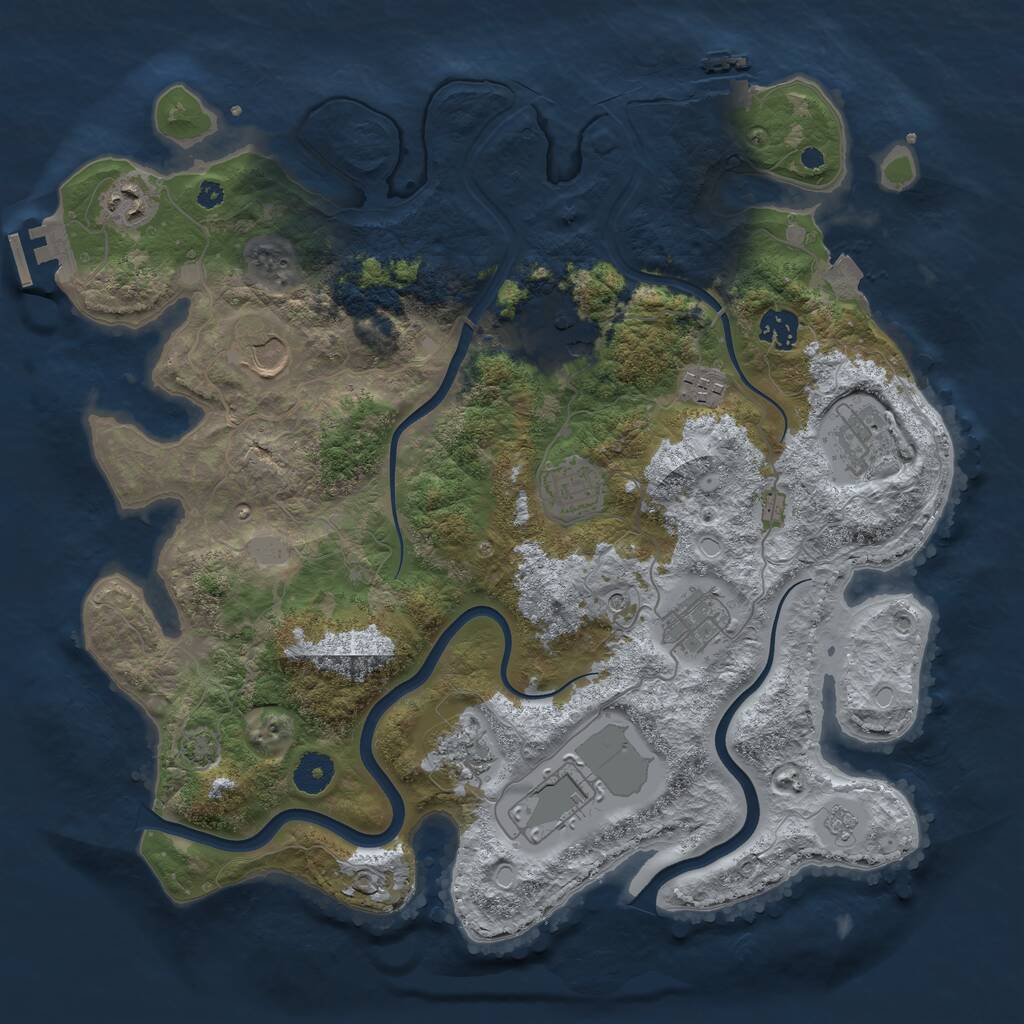 Rust Map: Procedural Map, Size: 3800, Seed: 925745792, 16 Monuments