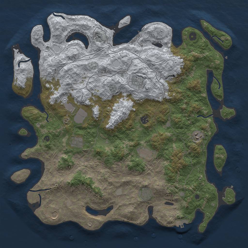 Rust Map: Procedural Map, Size: 4550, Seed: 1777777766, 18 Monuments