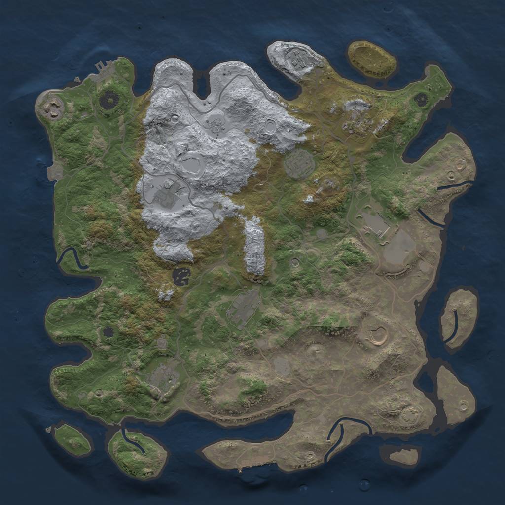 Rust Map: Procedural Map, Size: 4000, Seed: 1879168163, 18 Monuments