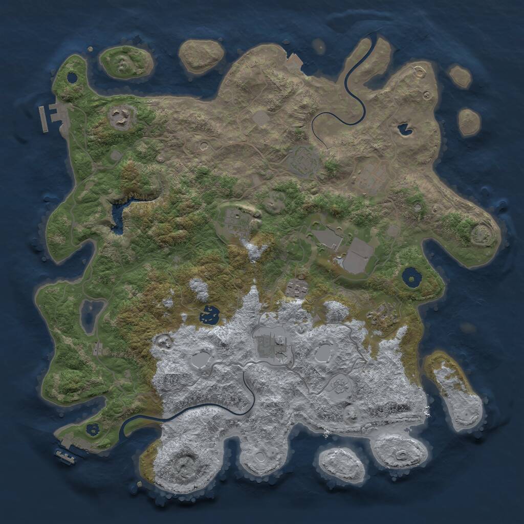 Rust Map: Procedural Map, Size: 4000, Seed: 130524, 15 Monuments