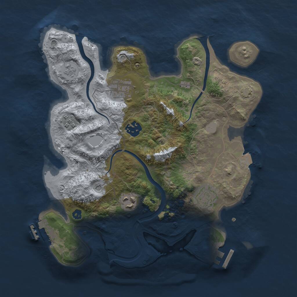 Rust Map: Procedural Map, Size: 3000, Seed: 1228163112, 11 Monuments