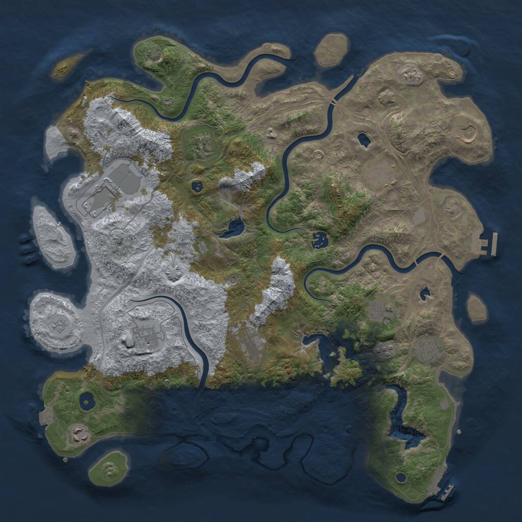 Rust Map: Procedural Map, Size: 4500, Seed: 854015672, 17 Monuments