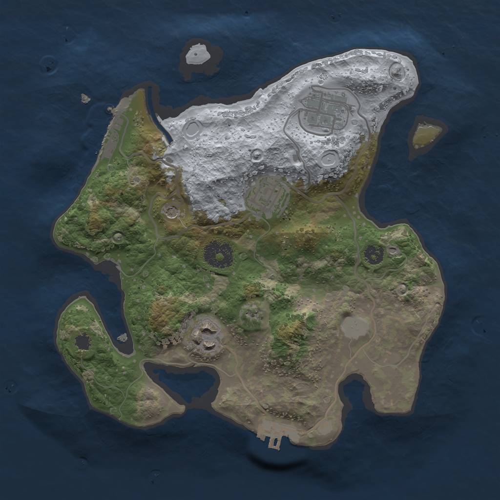 Rust Map: Procedural Map, Size: 2600, Seed: 793898535, 11 Monuments