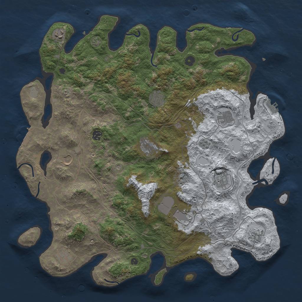 Rust Map: Procedural Map, Size: 4500, Seed: 5471, 20 Monuments