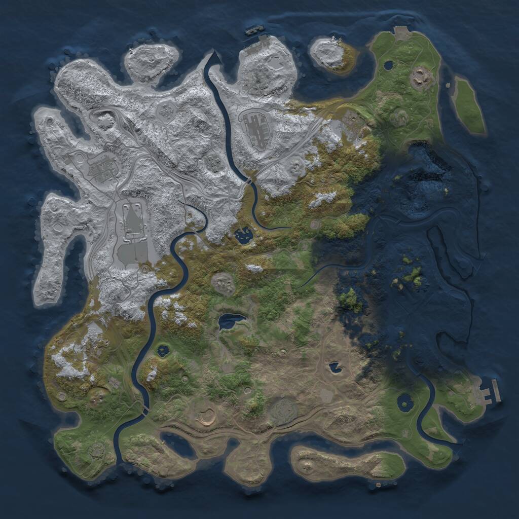 Rust Map: Procedural Map, Size: 4500, Seed: 13481, 17 Monuments