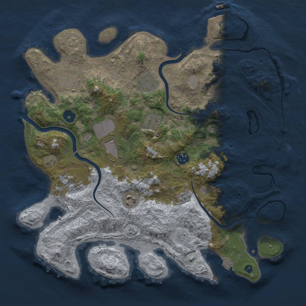 Rust Map: Procedural Map, Size: 3750, Seed: 1637462, 14 Monuments