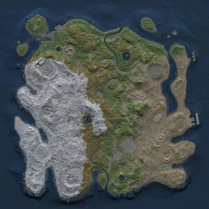 Thumbnail Rust Map: Procedural Map, Size: 3650, Seed: 26547447, 14 Monuments