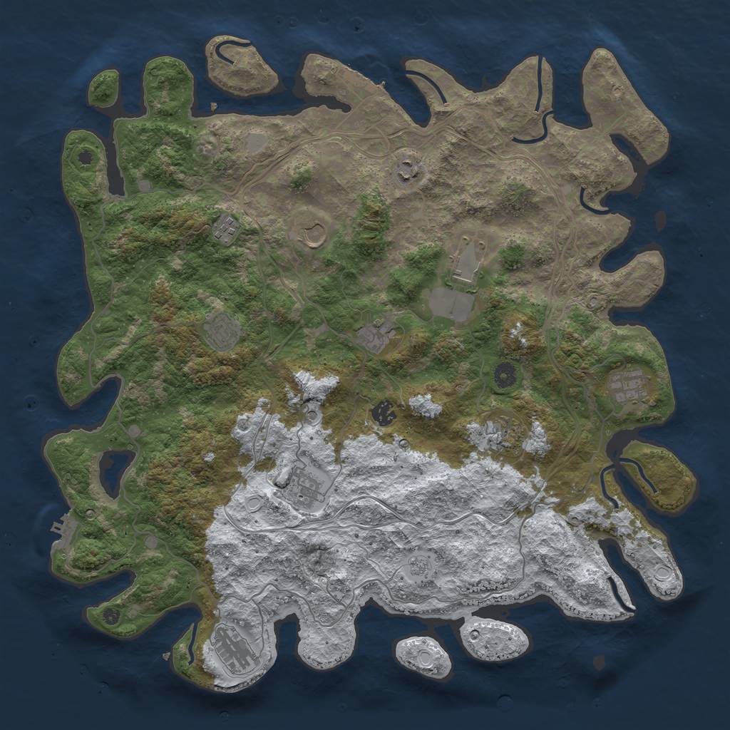 Rust Map: Procedural Map, Size: 4500, Seed: 130524, 20 Monuments