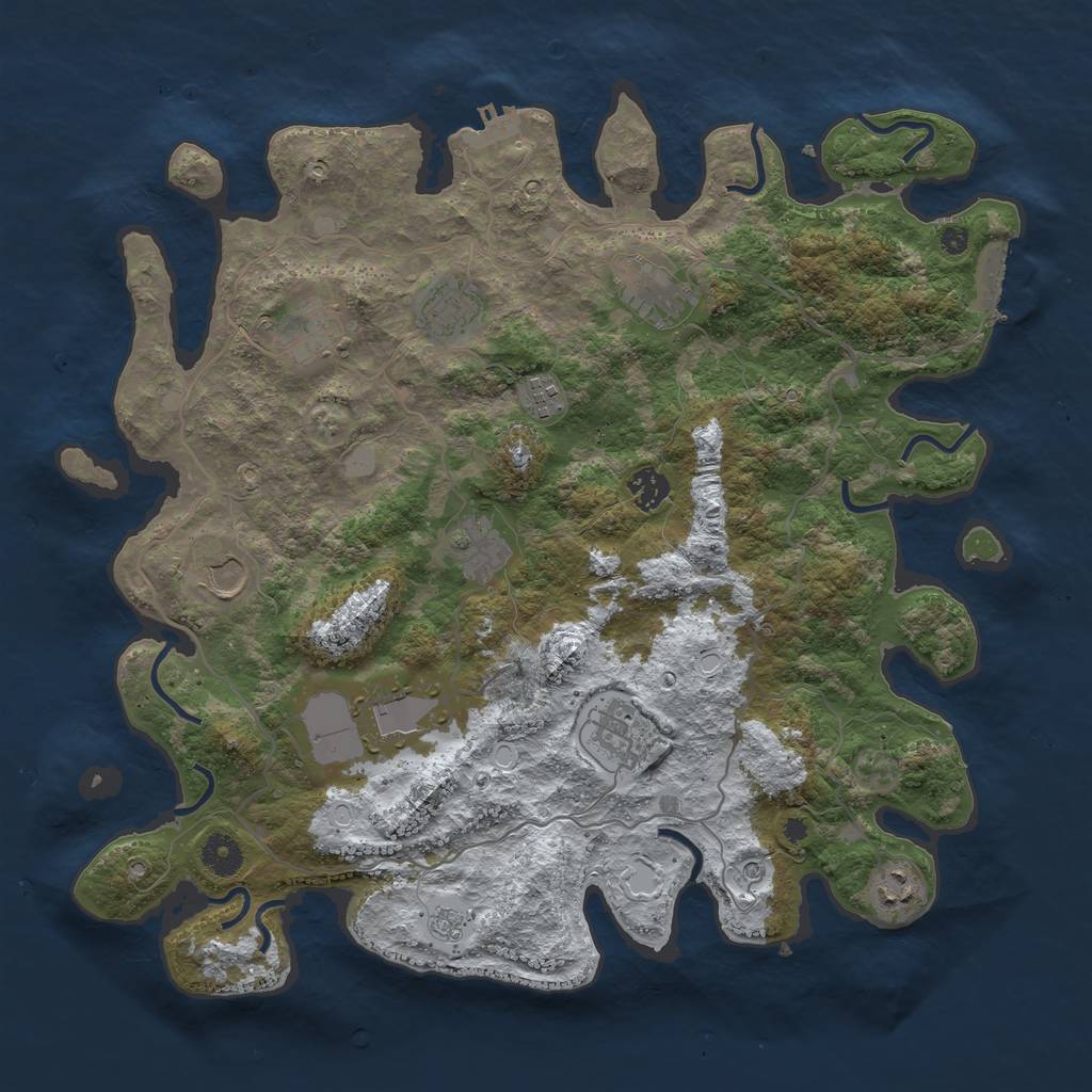 Rust Map: Procedural Map, Size: 4000, Seed: 1665576149, 19 Monuments