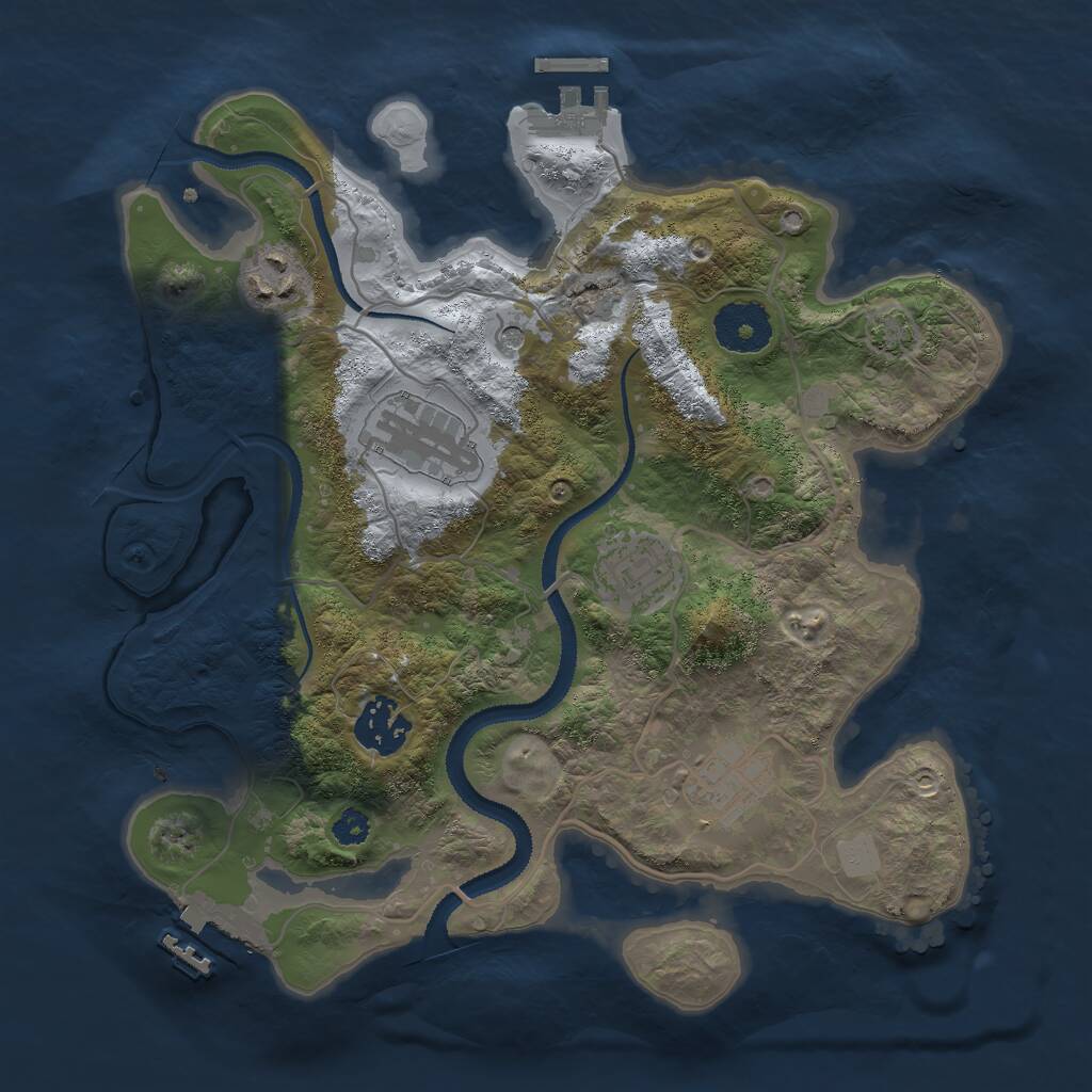 Rust Map: Procedural Map, Size: 3000, Seed: 1634759282, 10 Monuments