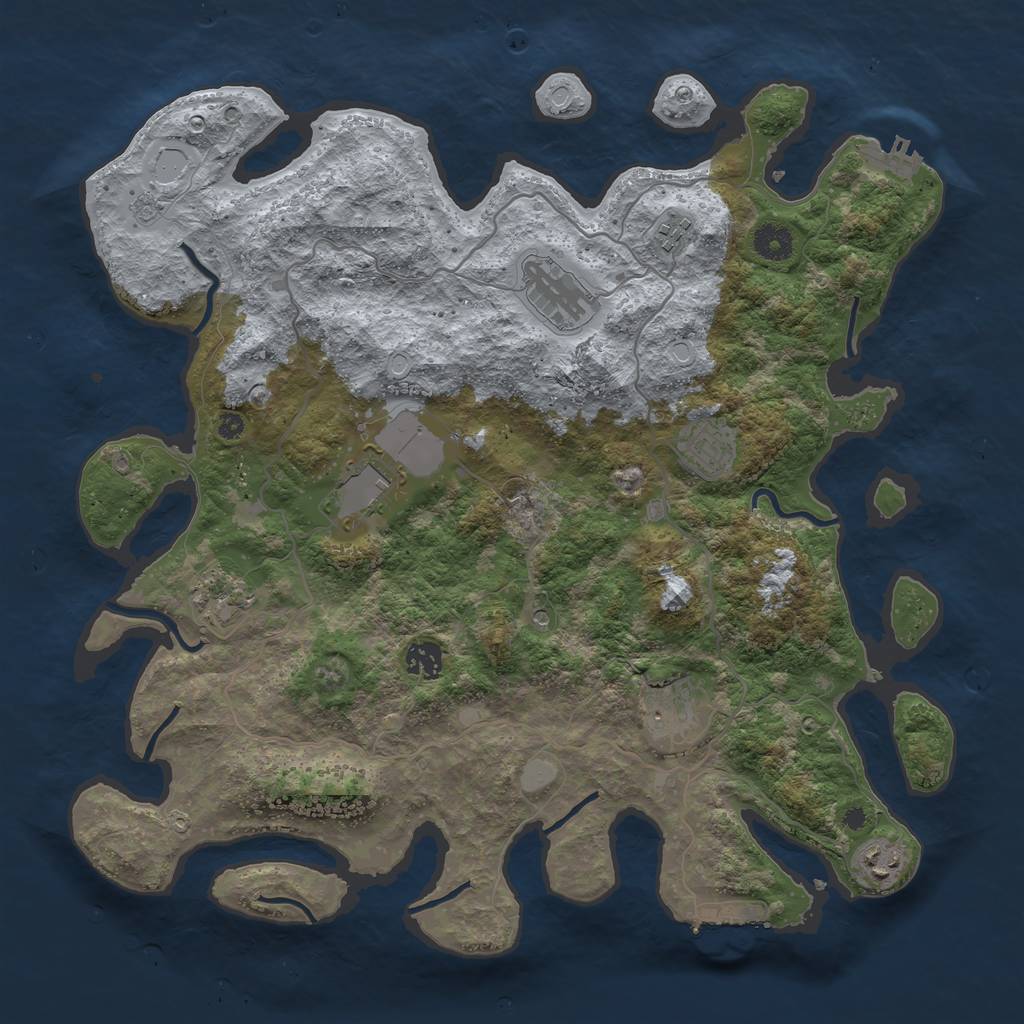 Rust Map: Procedural Map, Size: 4000, Seed: 292929, 17 Monuments