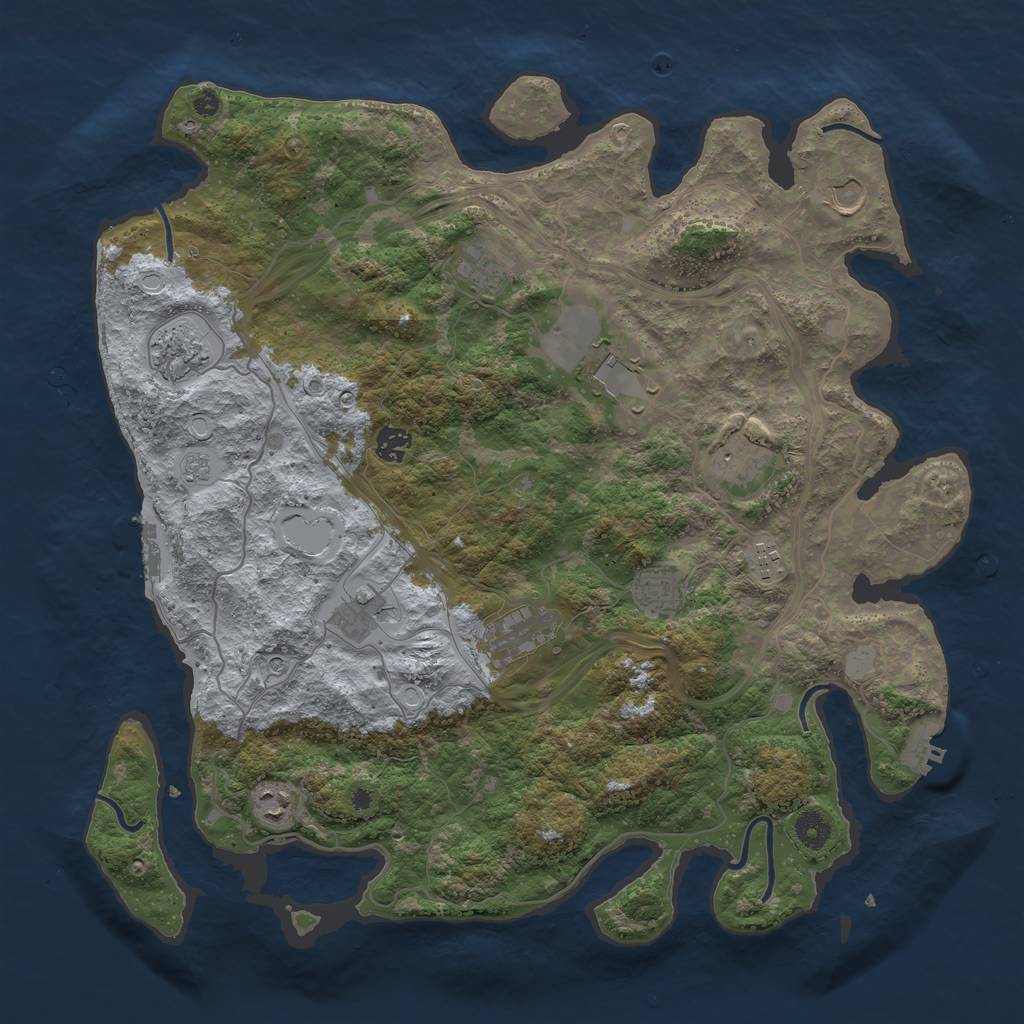 Rust Map: Procedural Map, Size: 4250, Seed: 1544912275, 20 Monuments